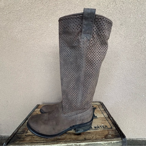 Corral Perforated Leather Riding Boot - Picture 2 of 12